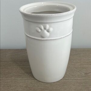 Pottery Barn White Ceramic Dog Bowl